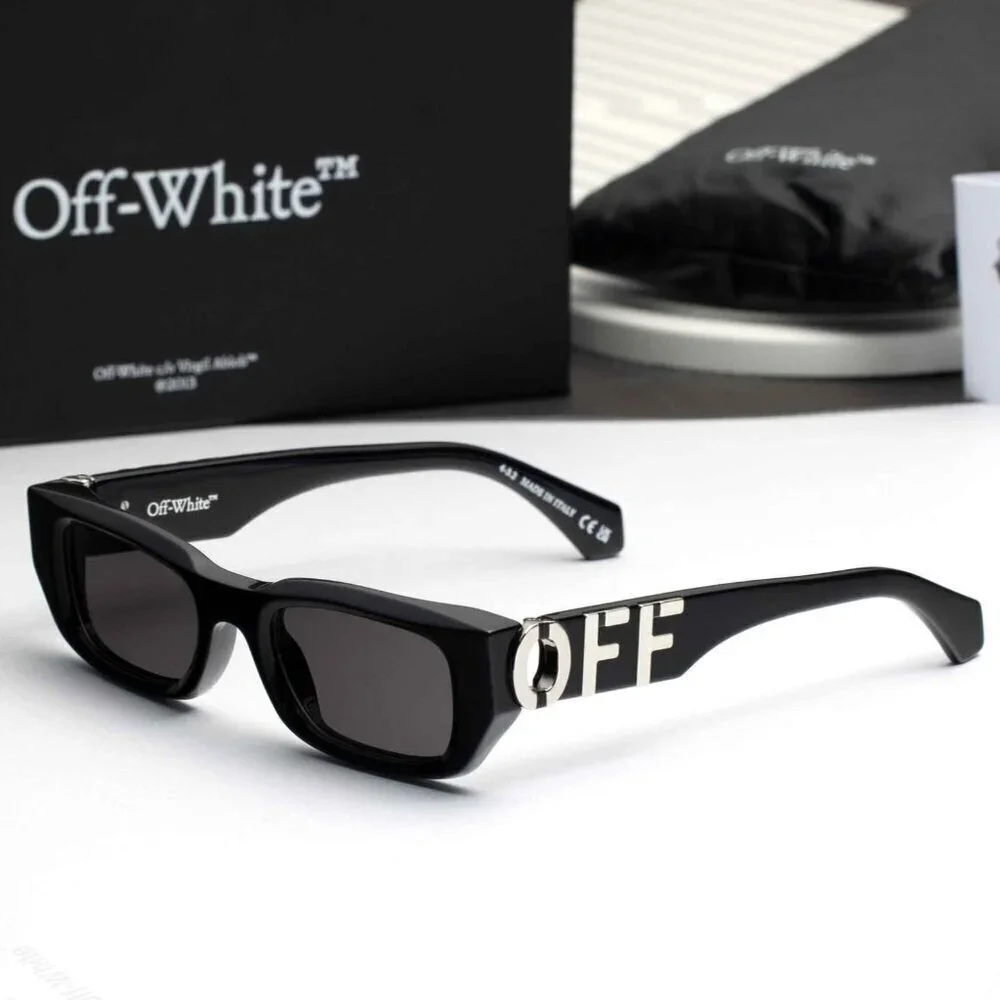 NWT Off-White Fillmore Black Rectangle 49mm Sunglasses